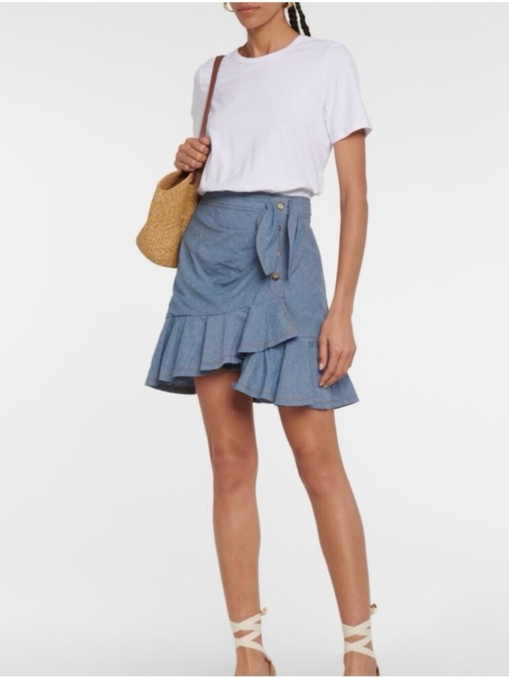 Veronica beard Chambray Mini dress - Blue and white size small NWT